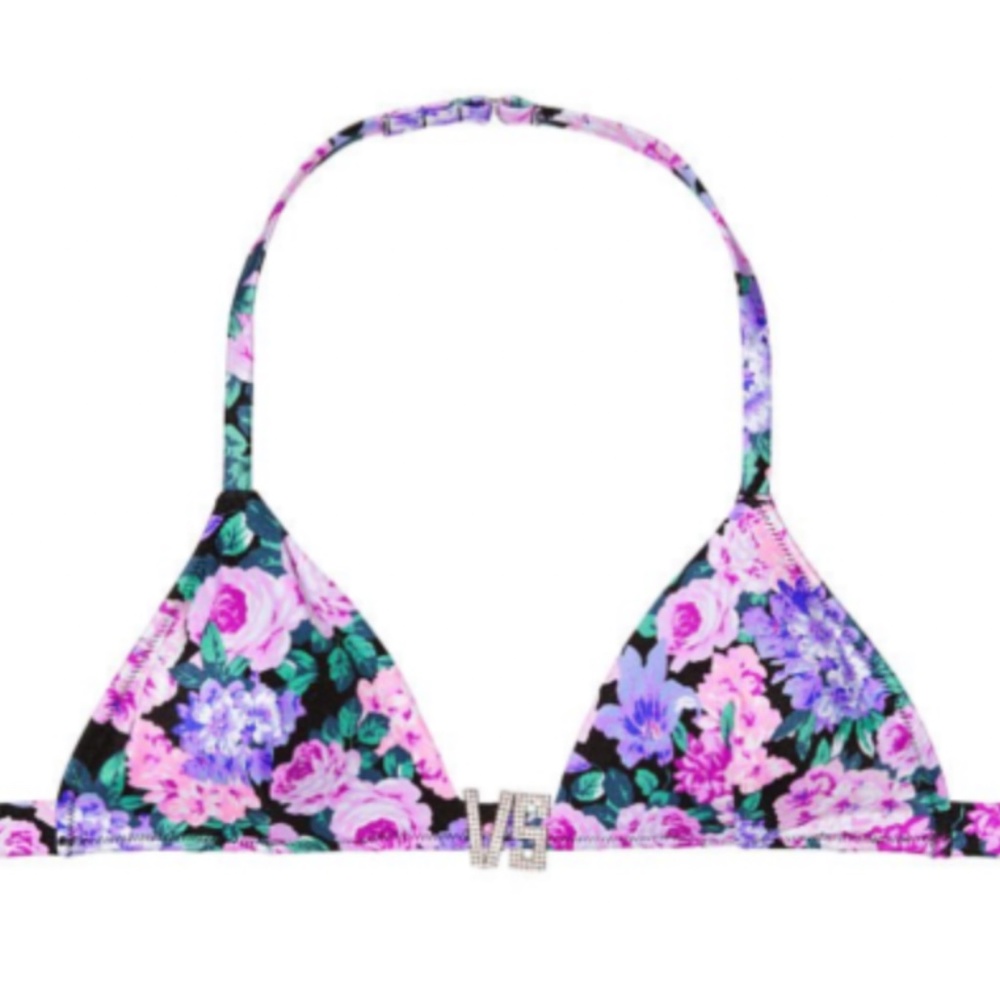 🚫SOLD🚫 NWT VS Shine Halter Bikini Swim Top/Brazilian Bottom Floral - Picture 3 of 4